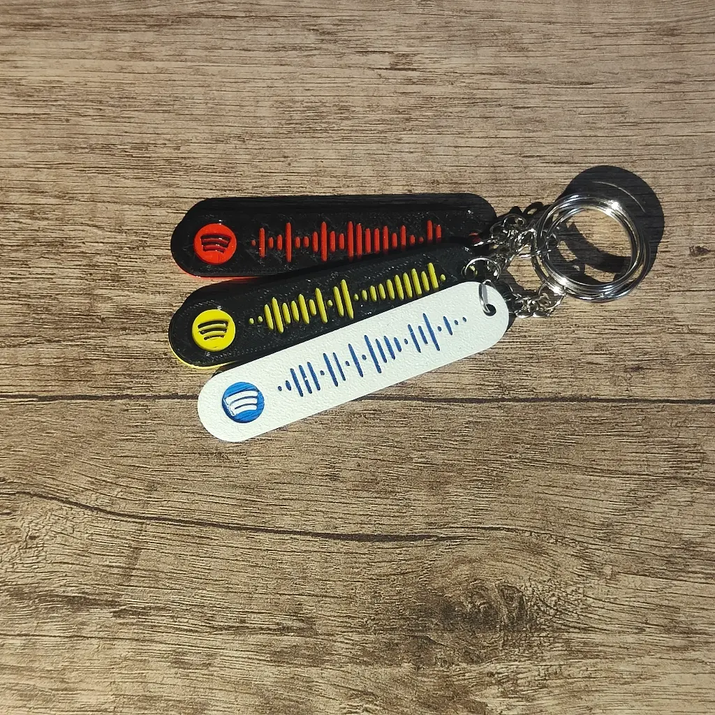 Porte-clés personnalisé code Spotify (Blanc, Blanc)
