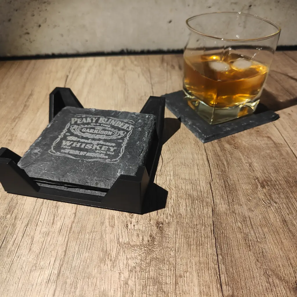 Lot de 4 sous-verres en ardoise (Peaky Blinder)
