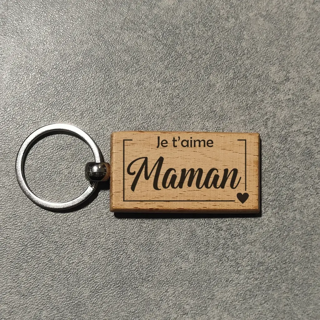 Porte Clé en bois Personnalisable - gravure laser