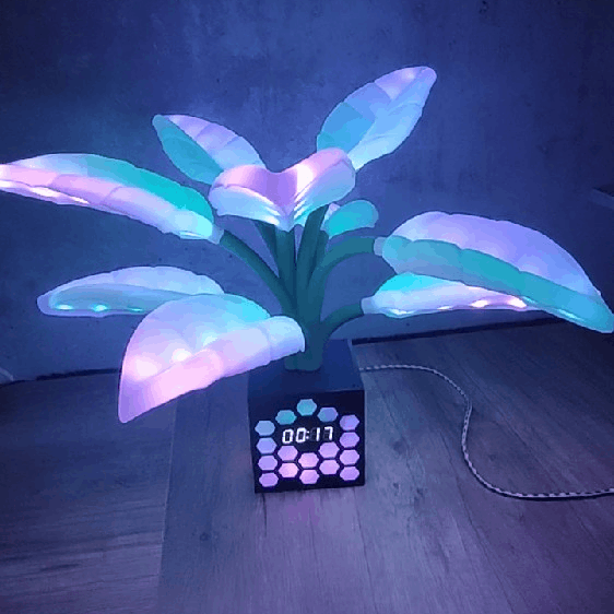 Plante Led avec horloge digitale, Aurora
