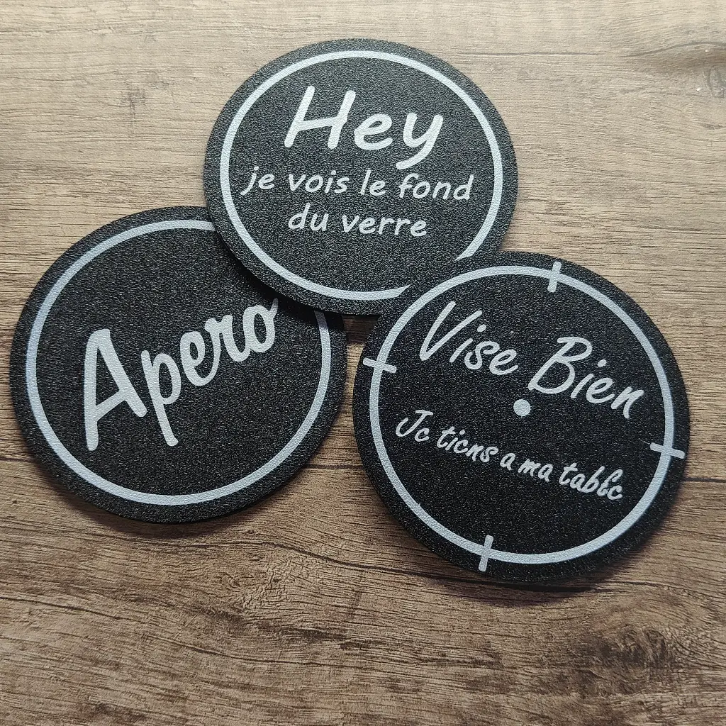 Lot de 6 sous-verres (Blanc, Blanc)